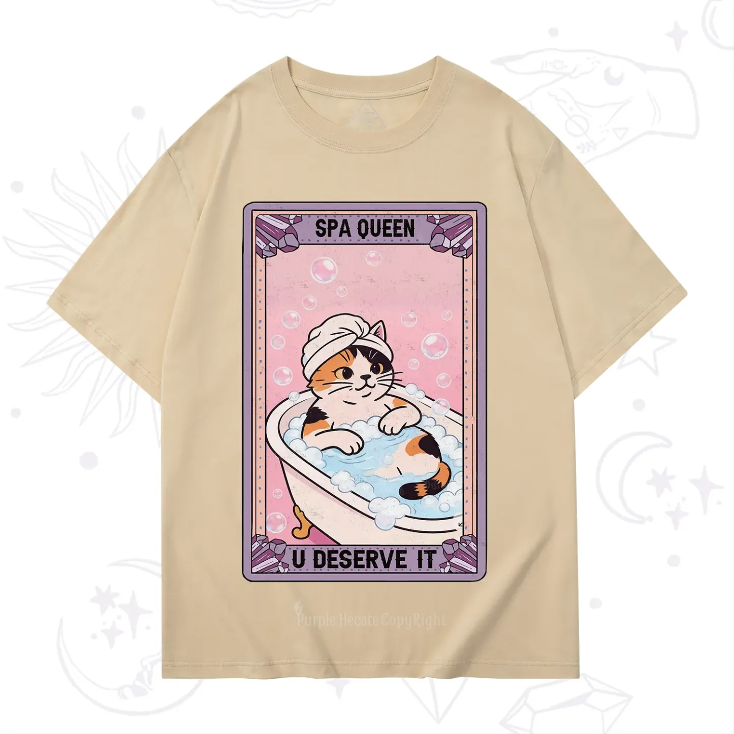 Purplehecate The Spa Queen Cat Tarot T-Shirt
