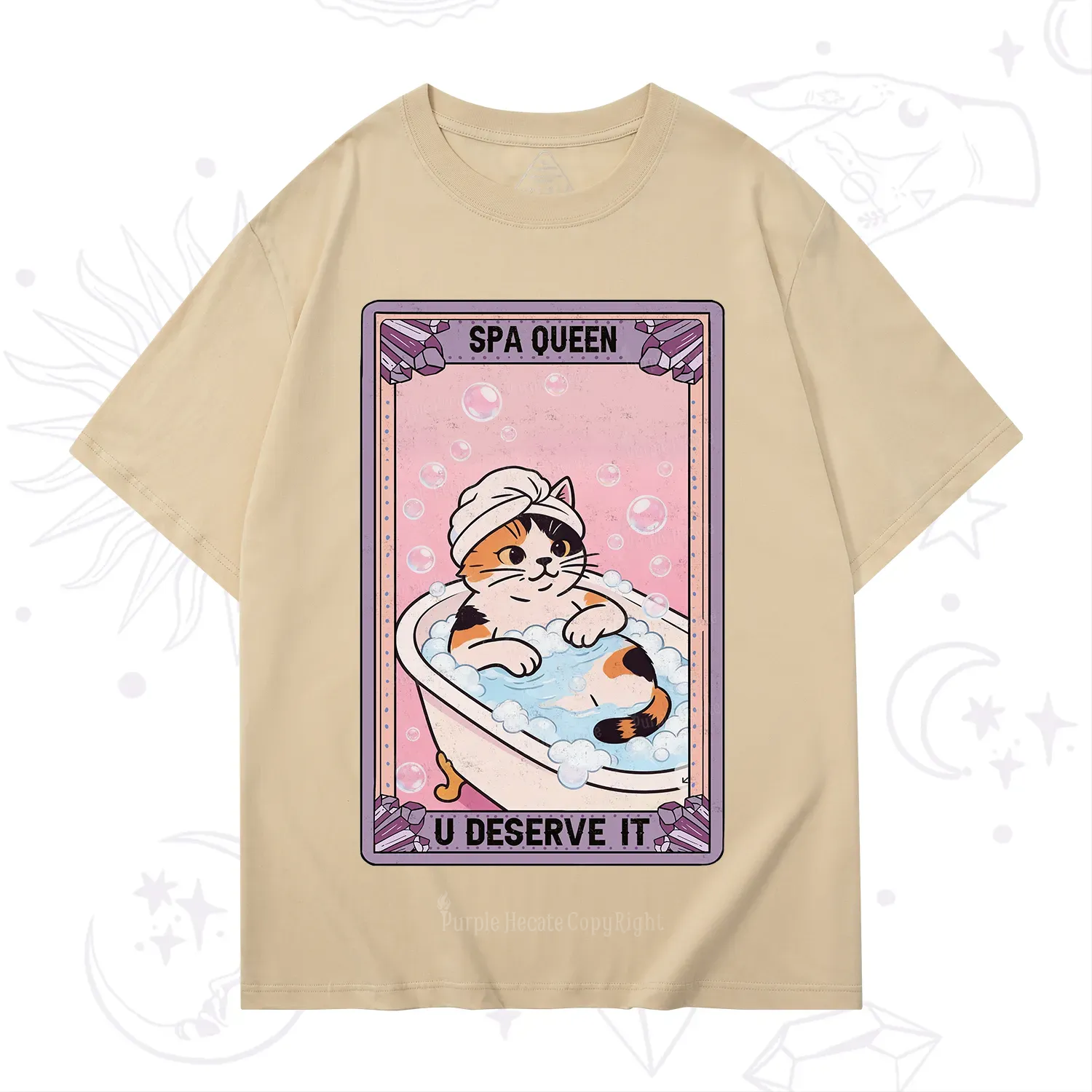 Purplehecate The Spa Queen Cat Tarot T-Shirt
