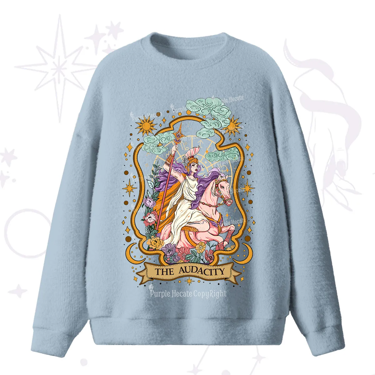Purplehecate The Audacity Goddess Fuzzy Ugly Sweater