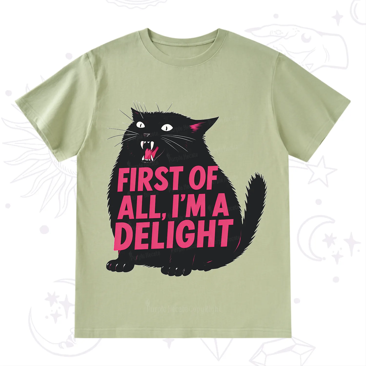 Purplehecate First Of All I'm A Delight Cat T-Shirt