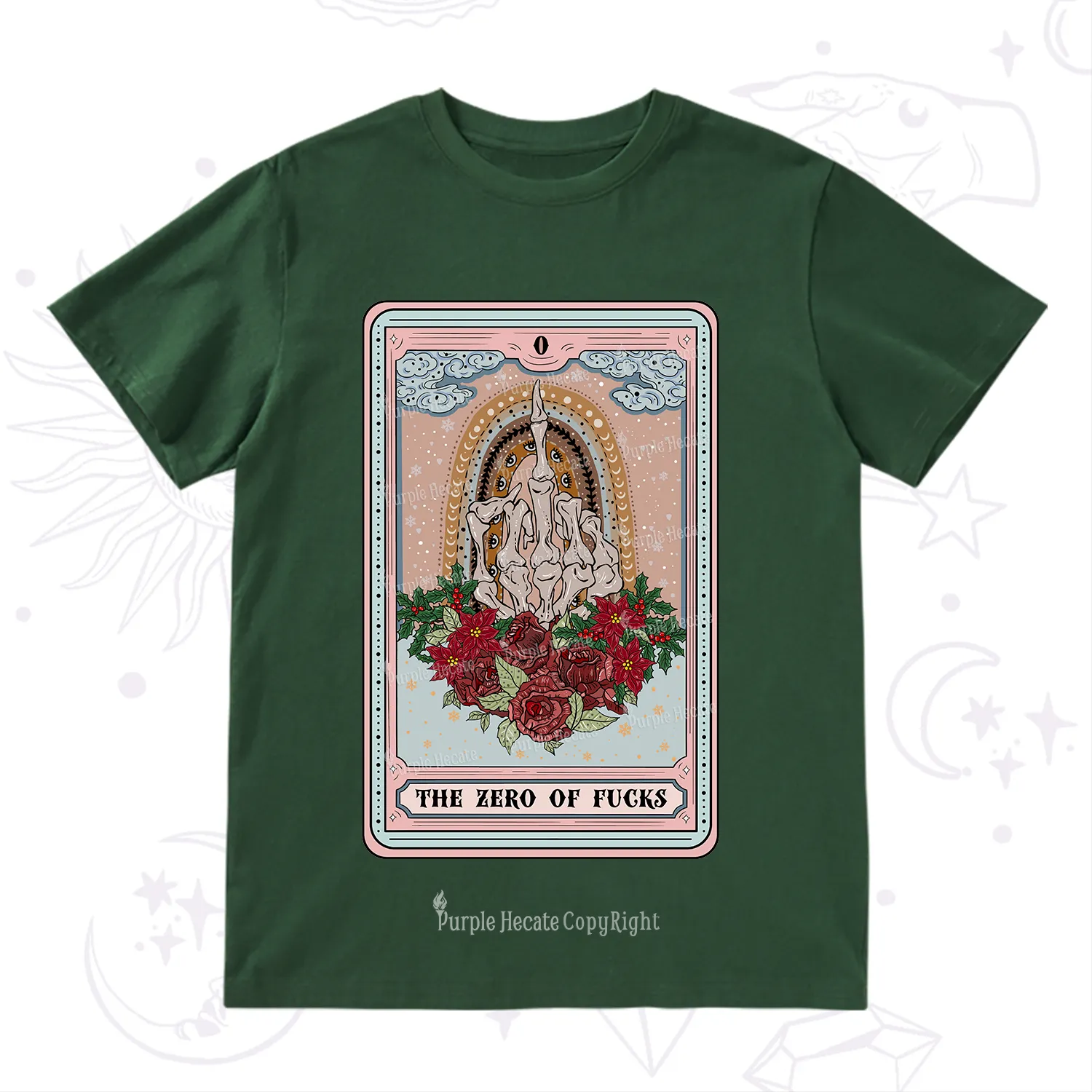 Purplehecate The Zero Of Fucks Tarot Christmas T-Shirt