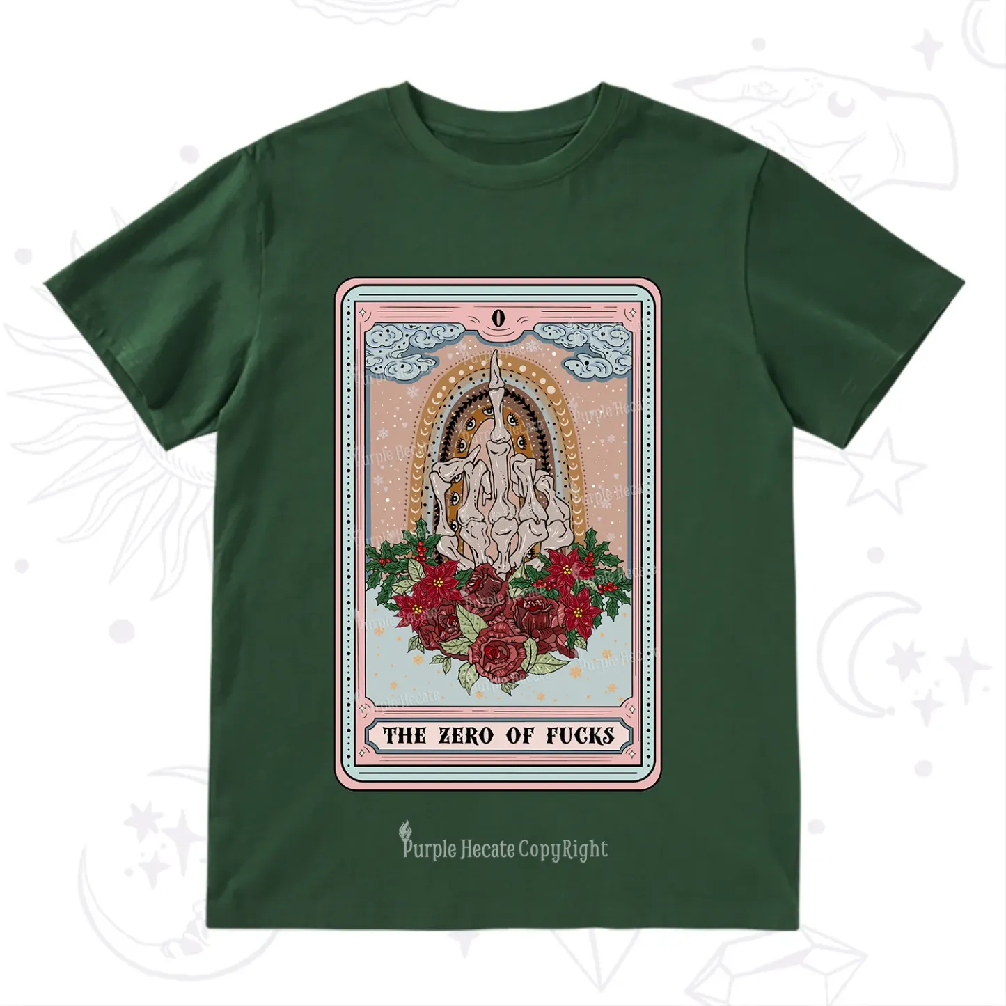 Purplehecate The Zero Of Fucks Tarot Christmas T-Shirt