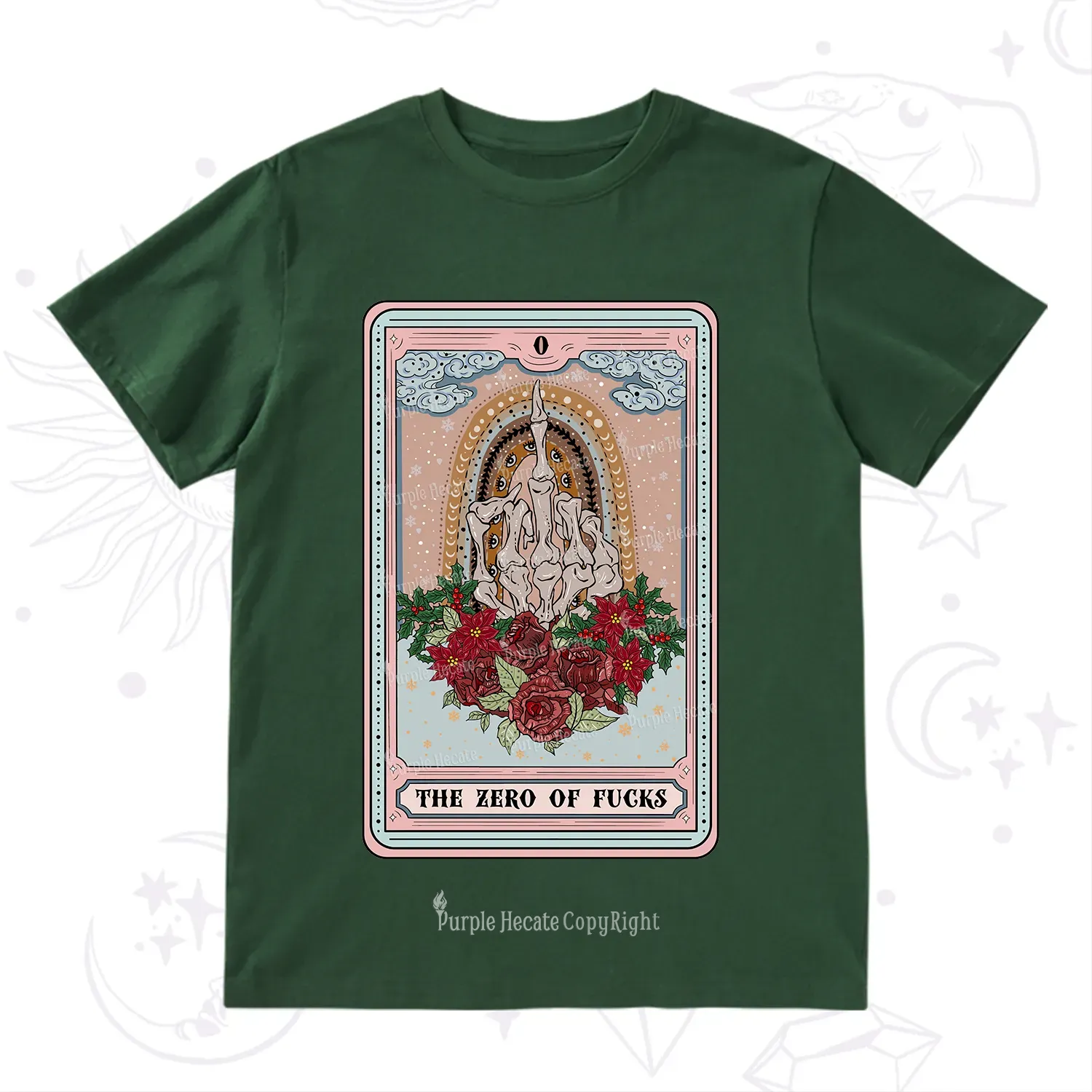 Purplehecate The Zero Of Fucks Tarot Christmas T-Shirt