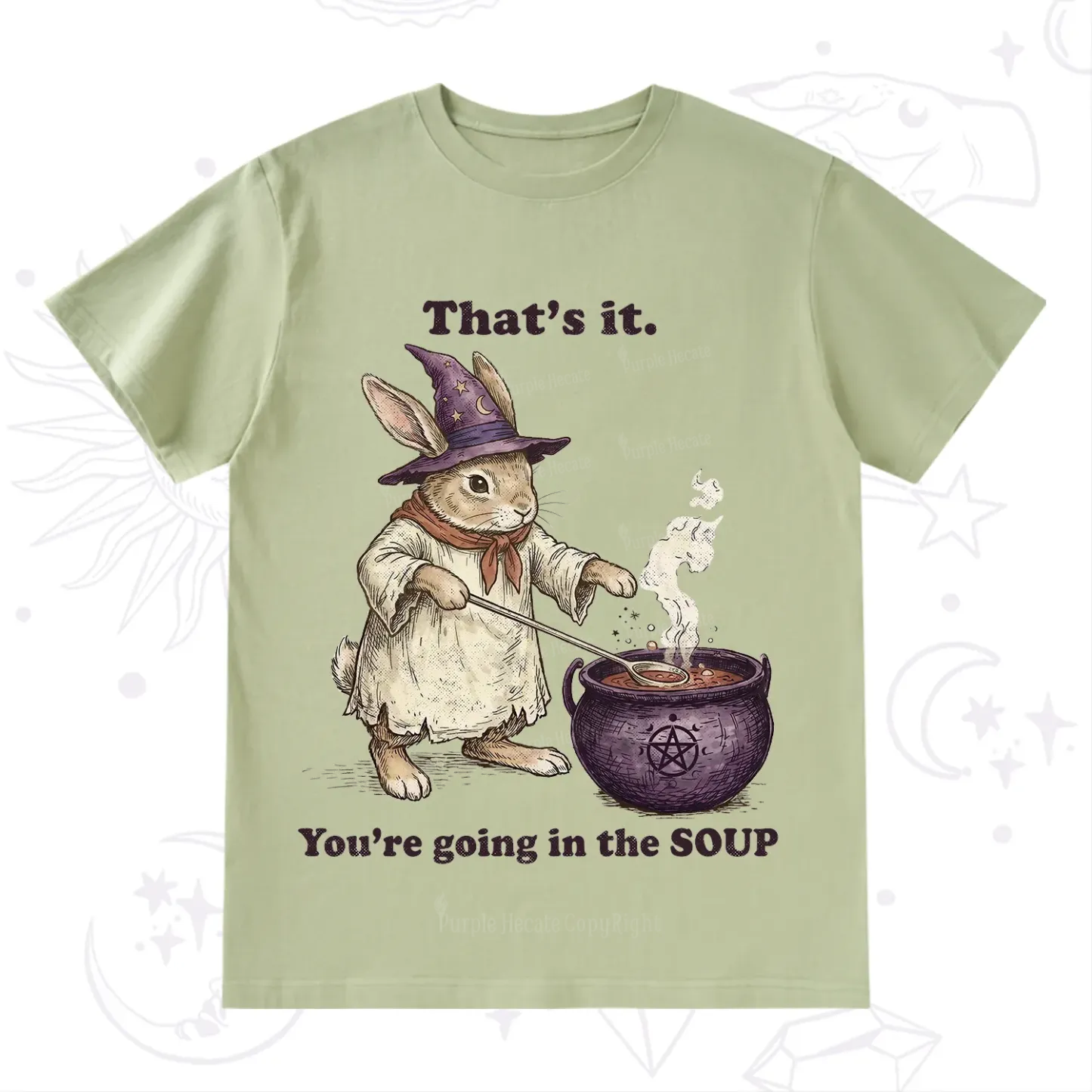 Purplehecate That's It You're Going in the Soup Witch Bunny T-Shirt