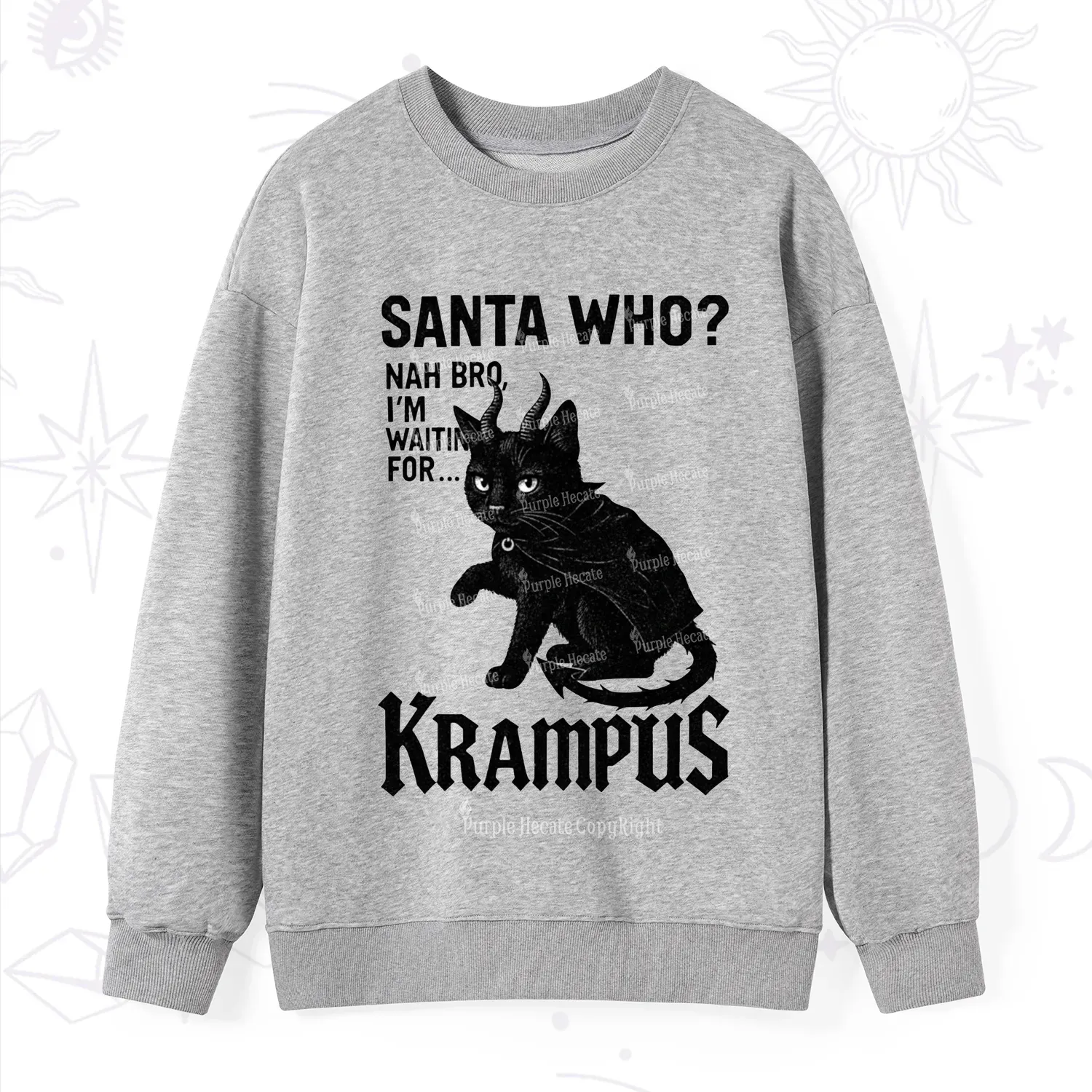Purplehecate Santa Who? Nah Bro I'm Waiting for Krampus Christmas Sweatshirt