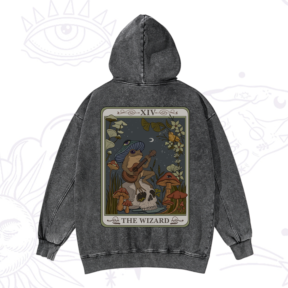 Purplehecate The Wizard Tarot Washed Hoodie