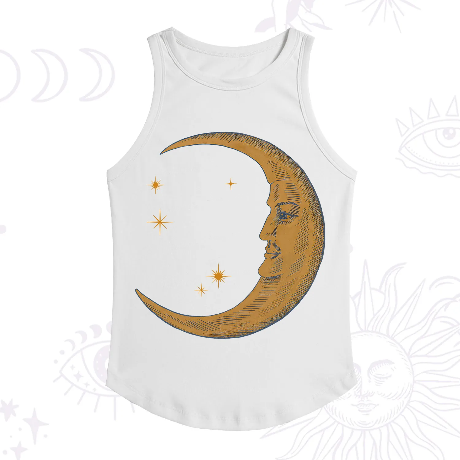 Purplehecate Celestial Moon Ribbed Tank Top