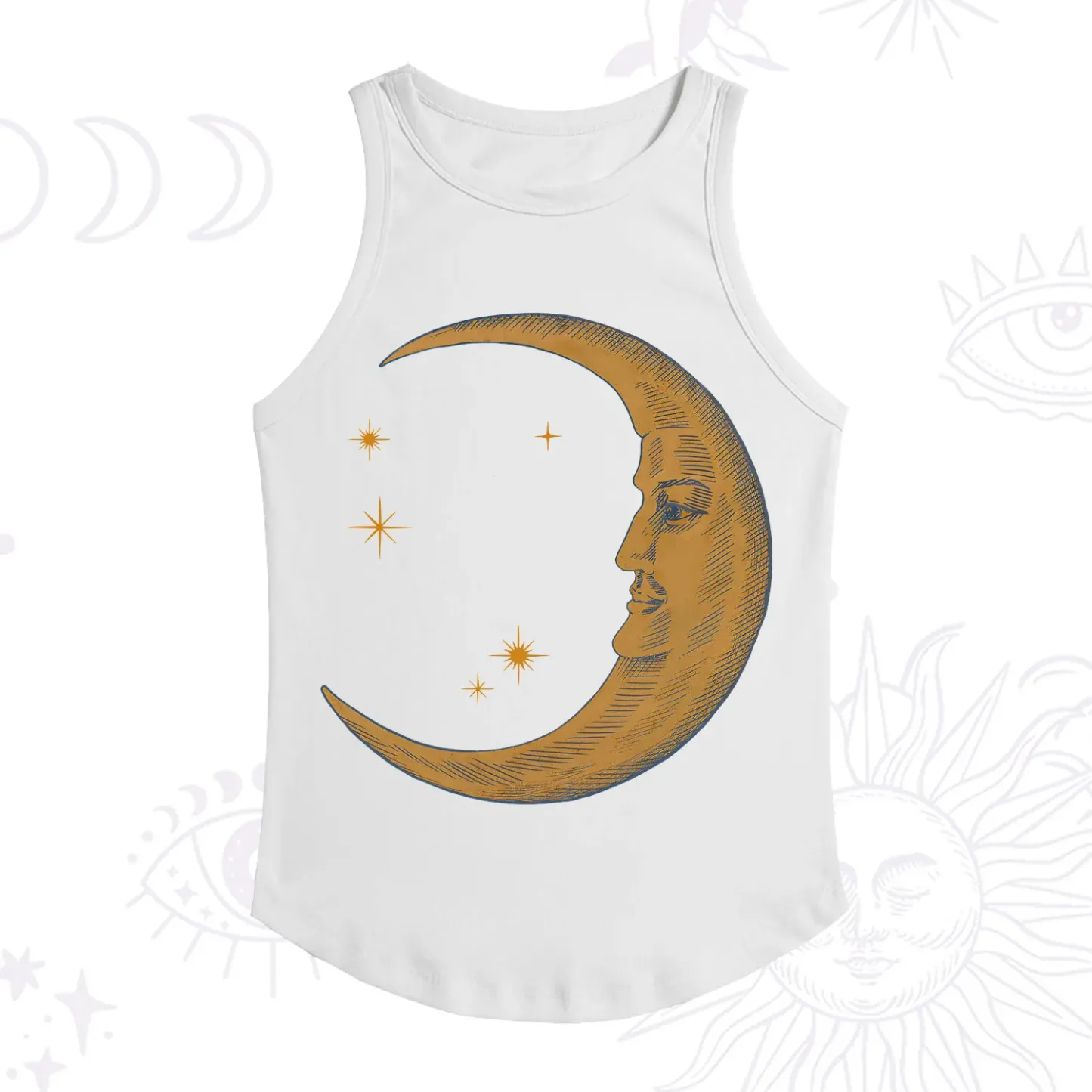 Purplehecate Celestial Moon Ribbed Tank Top