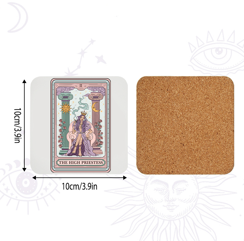 Purplehecate The High Priestess Tarot Card Coaster
