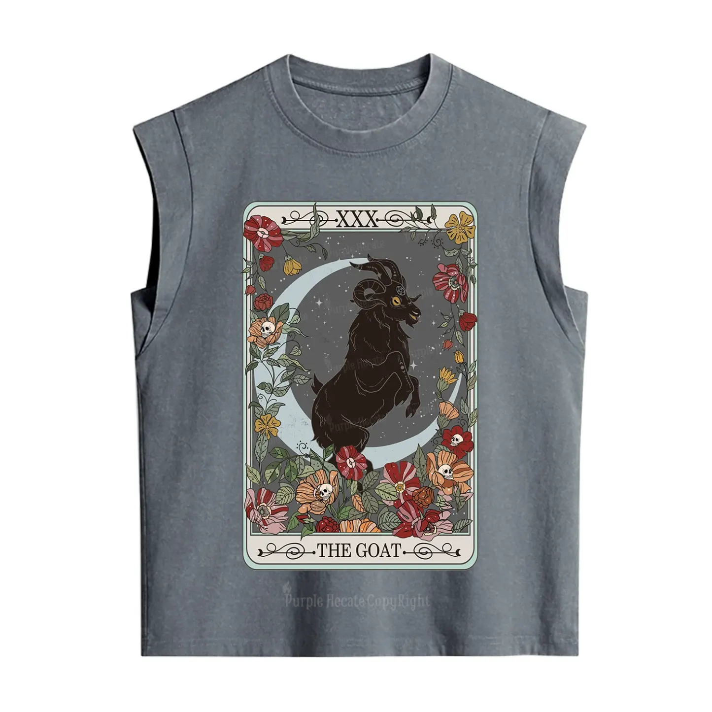 Purplehecate The Goat Tarot Card Vintage Washed Tank