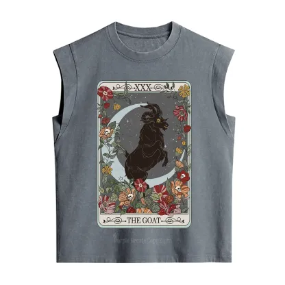 Purplehecate The Goat Tarot Card Vintage Washed Tank