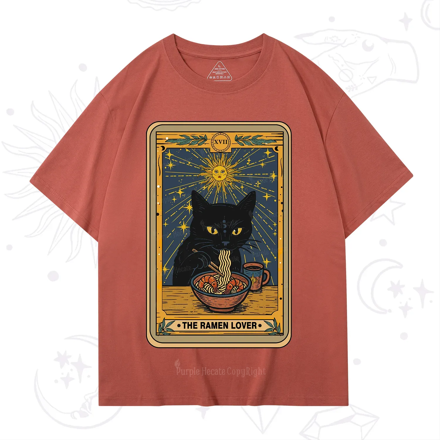 Purplehecate The Ramen Lover Cat Tarot T-Shirt