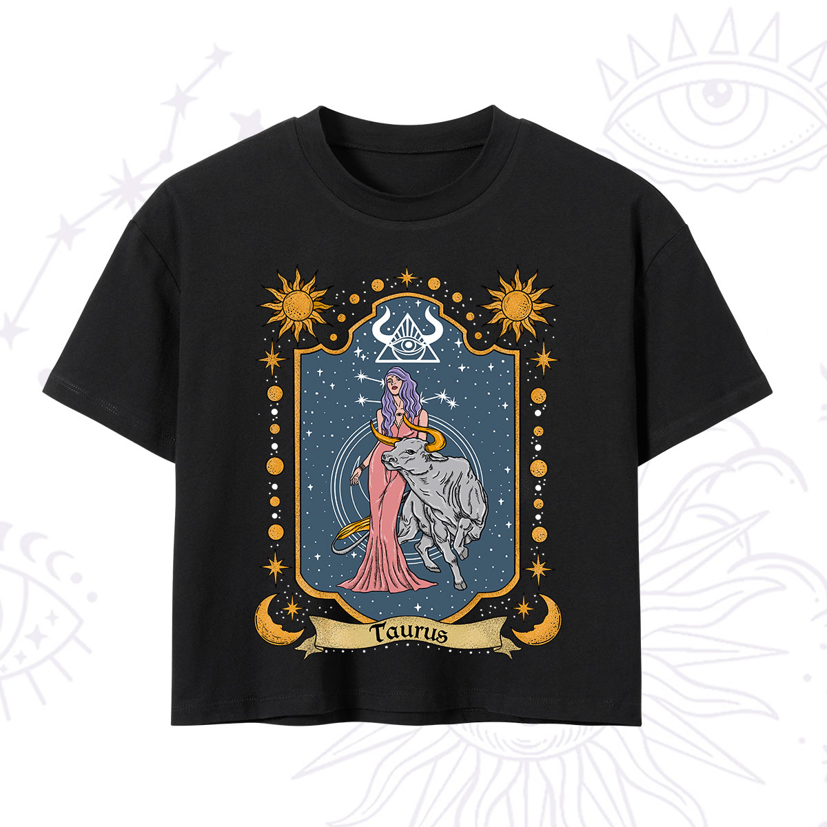 Purplehecate Taurus Zodiac Crop T-Shirt