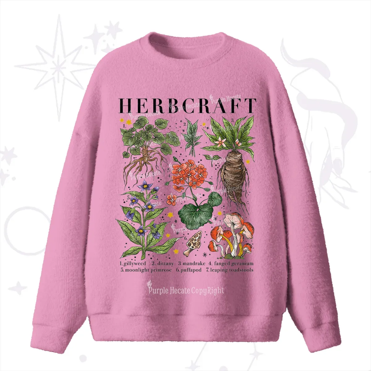 Purplehecate Magical Herbcraft Fuzzy Ugly Sweater