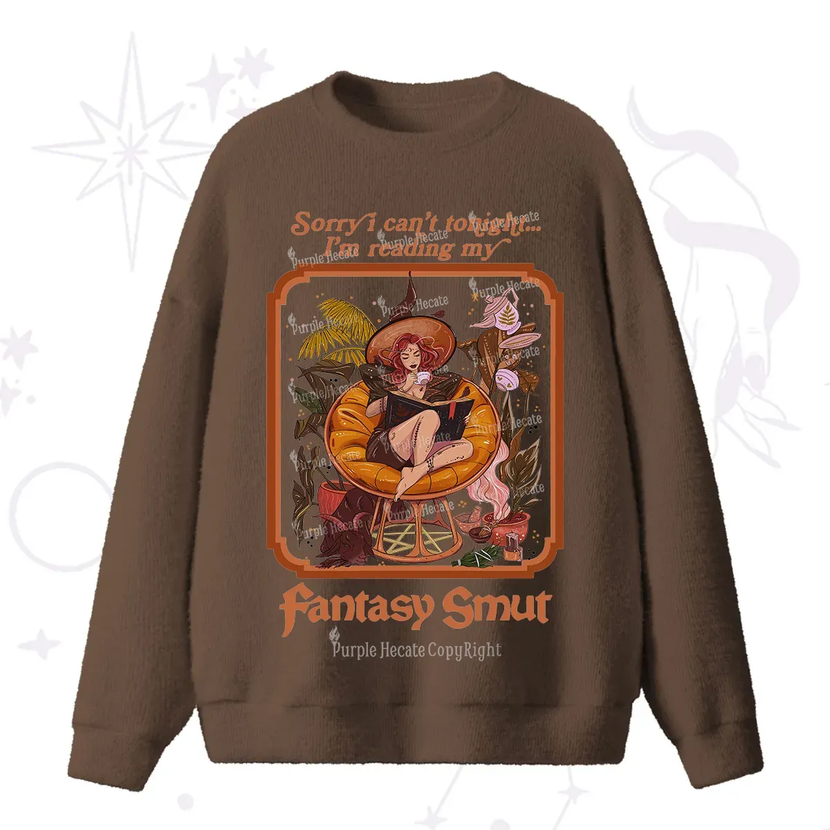 Purplehecate Sorry I Can't Tonight I'm Reading My Fantasy Smut Fuzzy Ugly Sweater
