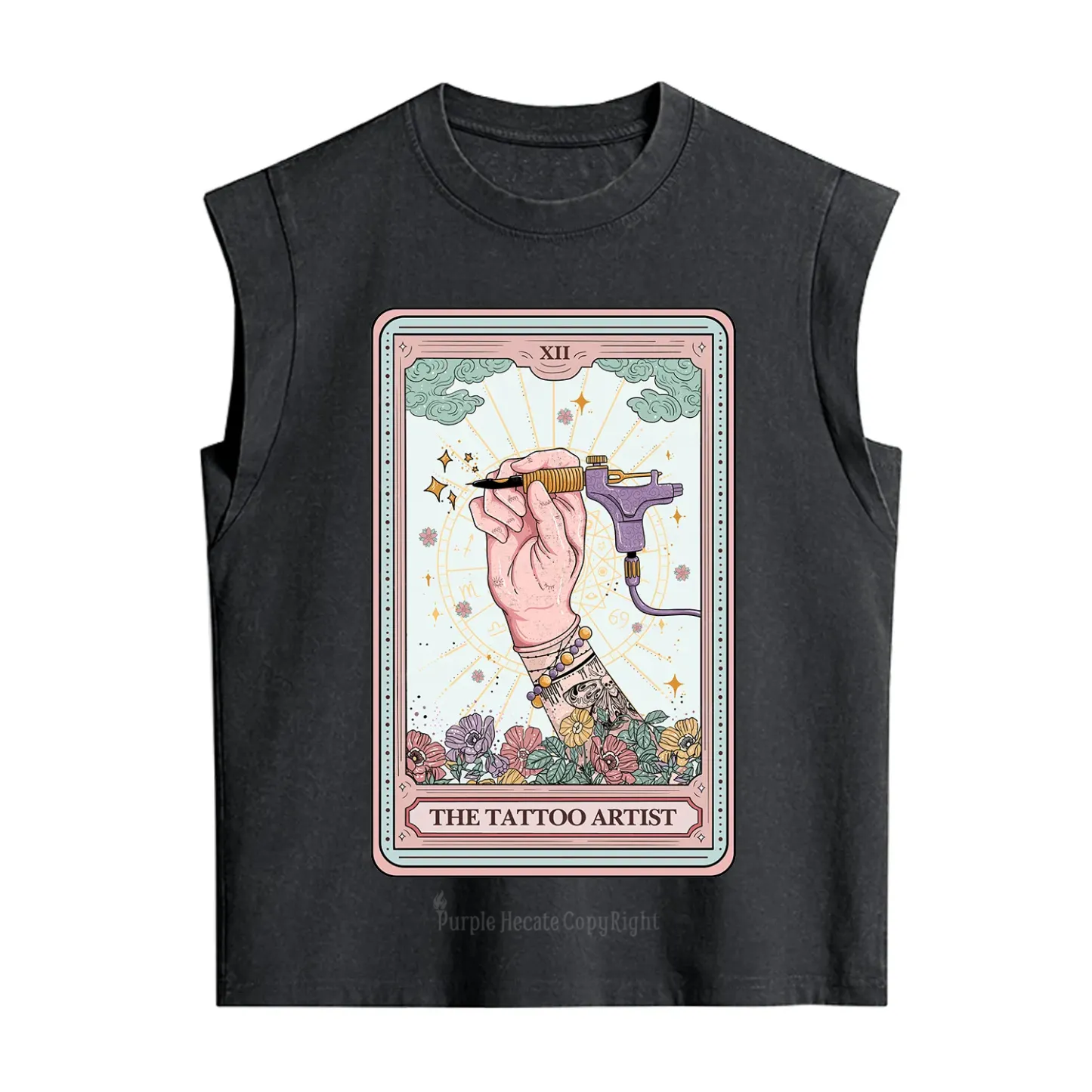 Purplehecate The Tattoo Artist Tarot Card Vintage Washed Tank