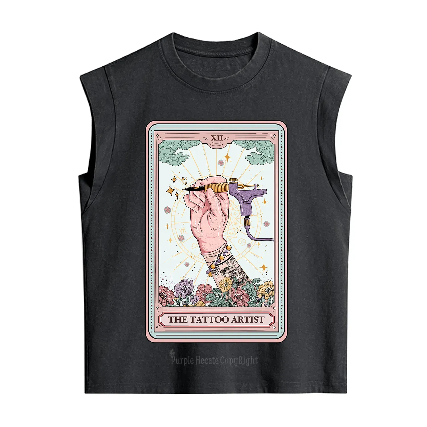 Purplehecate The Tattoo Artist Tarot Card Vintage Washed Tank