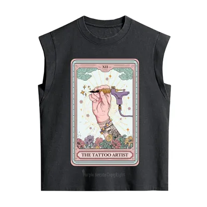 Purplehecate The Tattoo Artist Tarot Card Vintage Washed Tank