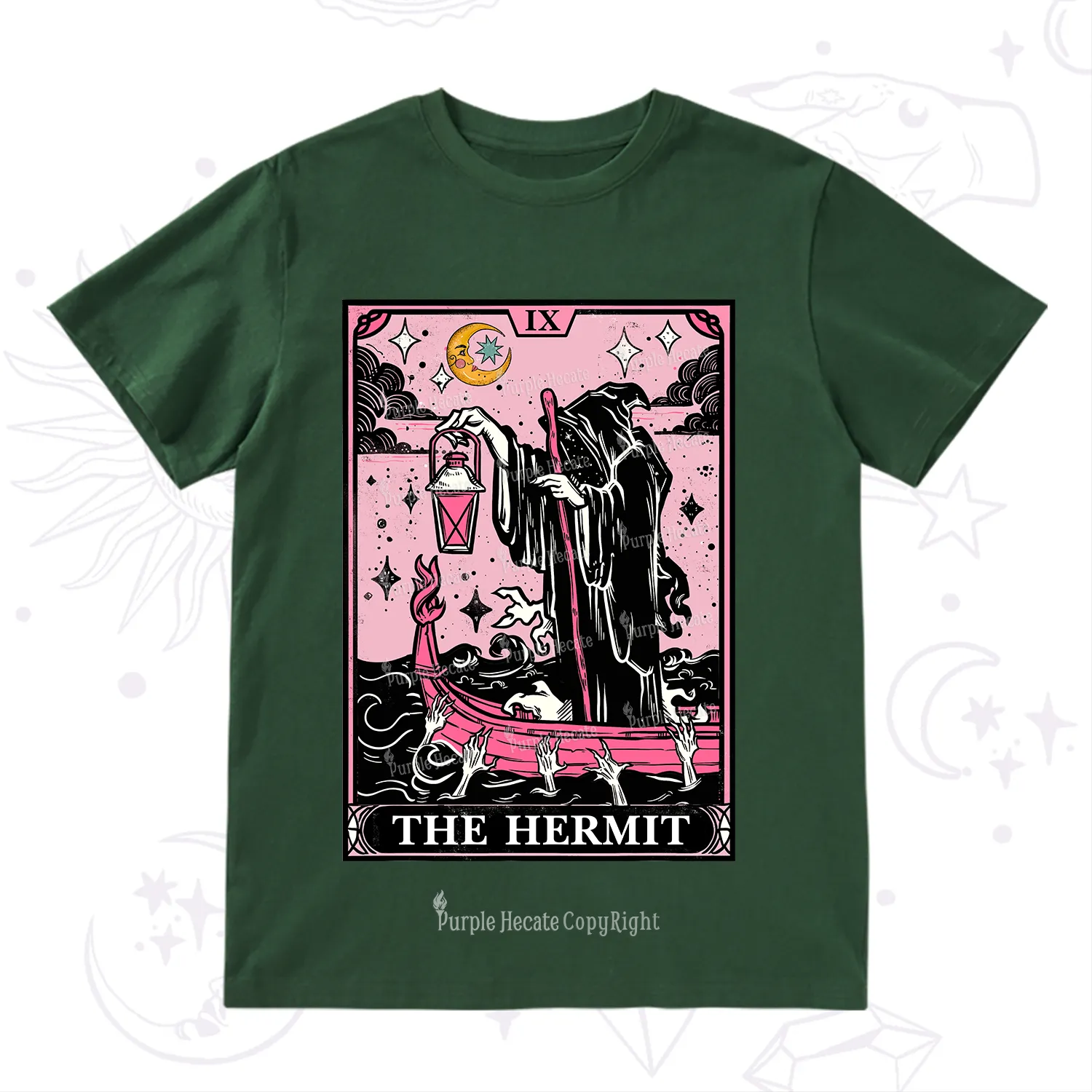 Purplehecate The Hermit Tarot Card T-Shirt