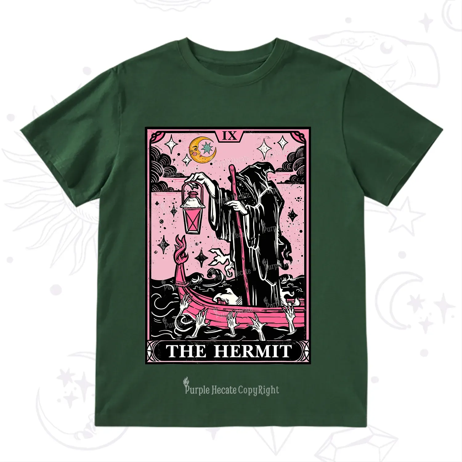 Purplehecate The Hermit Tarot Card T-Shirt