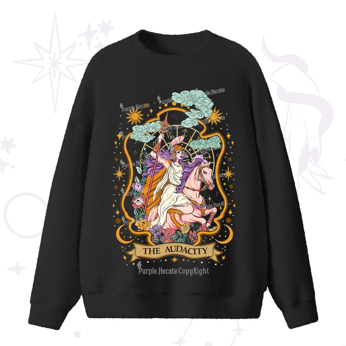 Purplehecate The Audacity Goddess Fuzzy Ugly Sweater