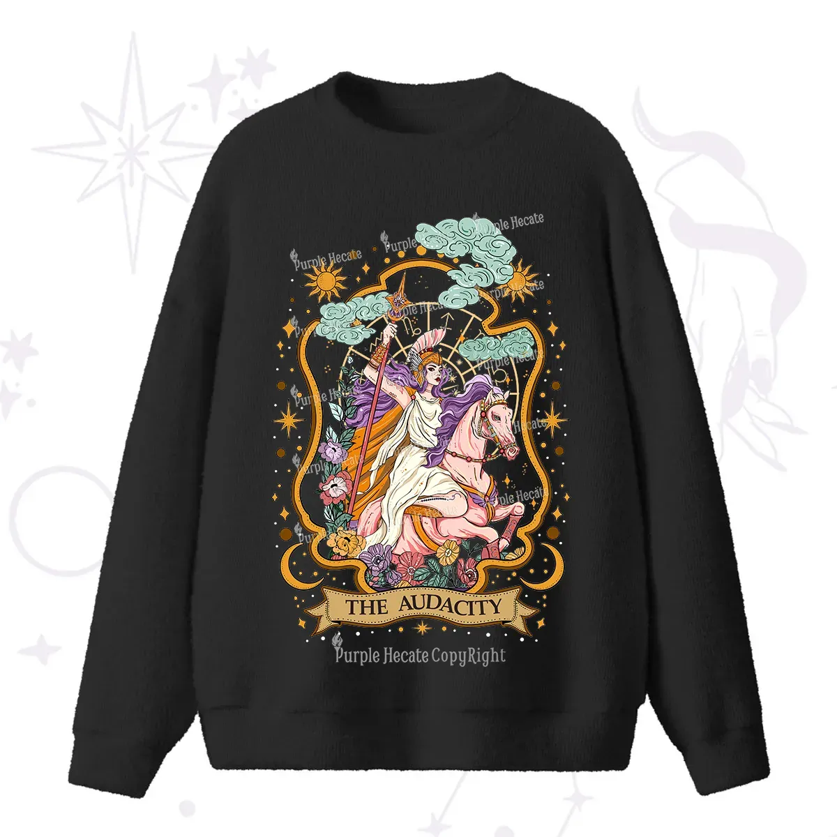 Purplehecate The Audacity Goddess Fuzzy Ugly Sweater