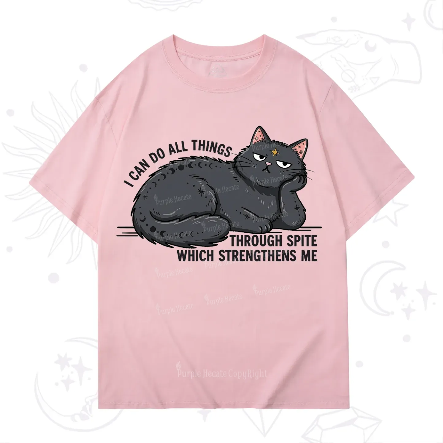 Purplehecate I Can Do All Things Spiteful Cat T-Shirt