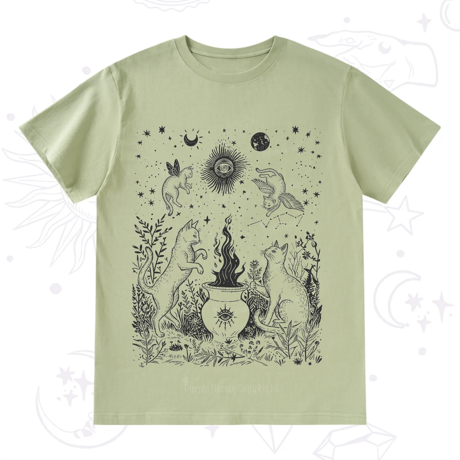 Purplehecate Midnight Meowgic Moon Ritual T-Shirt
