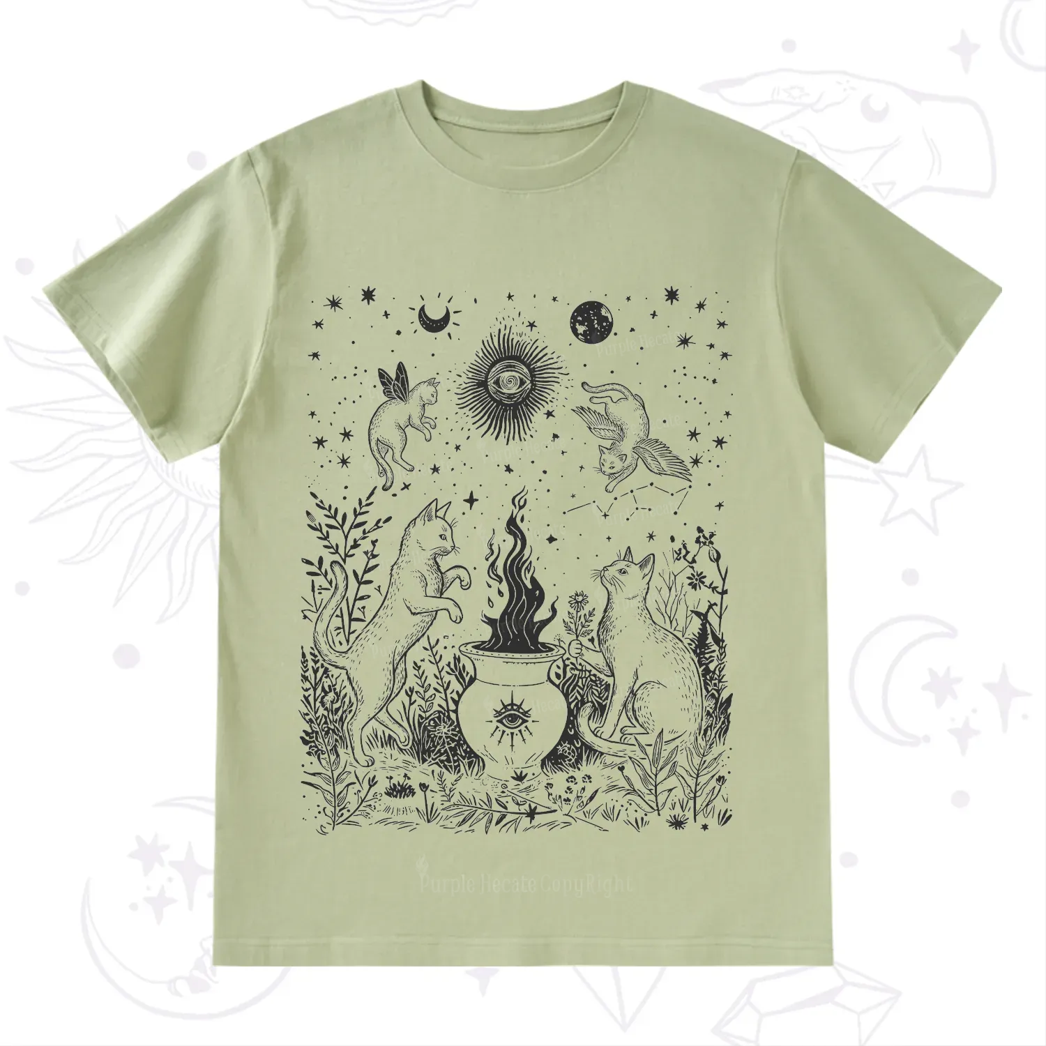 Purplehecate Midnight Meowgic Moon Ritual T-Shirt