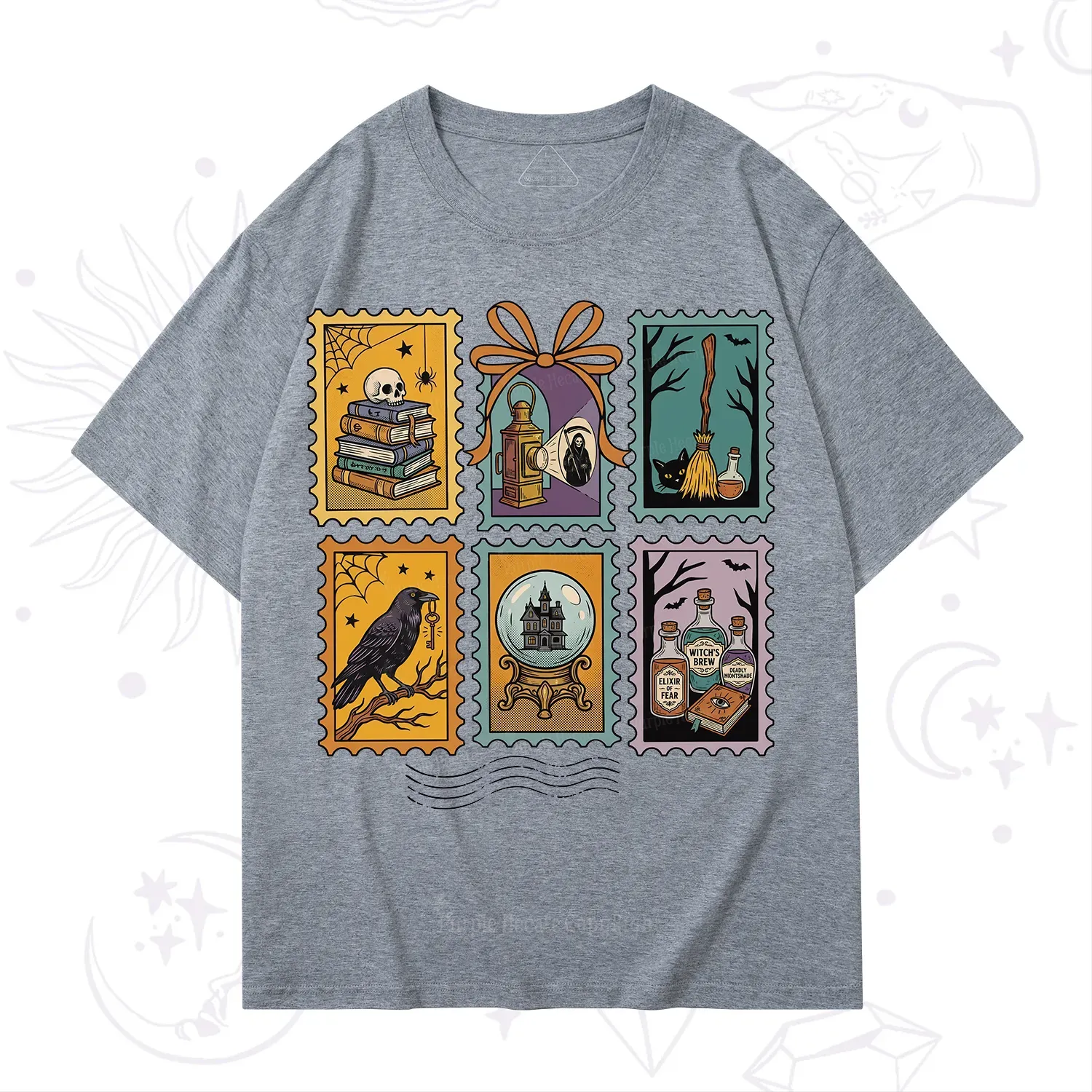 Purplehecate Halloween Witch Raven Castle Potions T-Shirt
