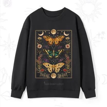 Purplehecate Sun and Moon Butterfly Sweatshirt