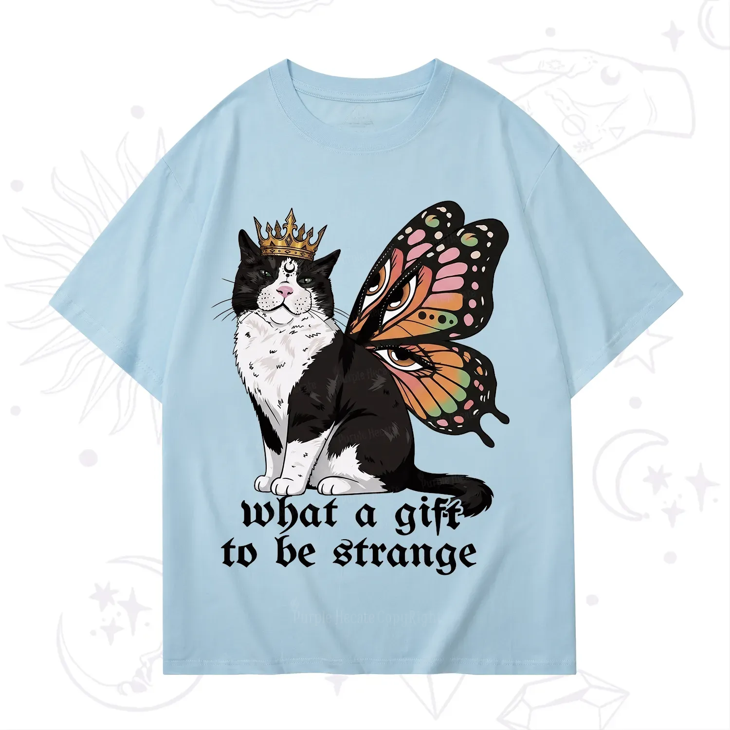 Purplehecate What a Gift to Be Strange Cat T-Shirt