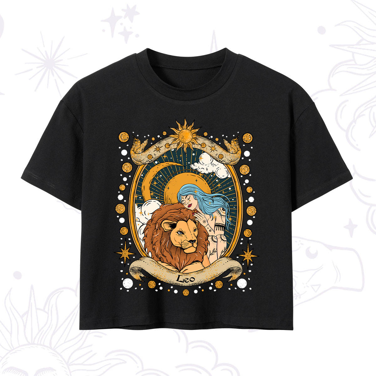 Purplehecate Leo Radiance Zodiac Crop T-Shirt 