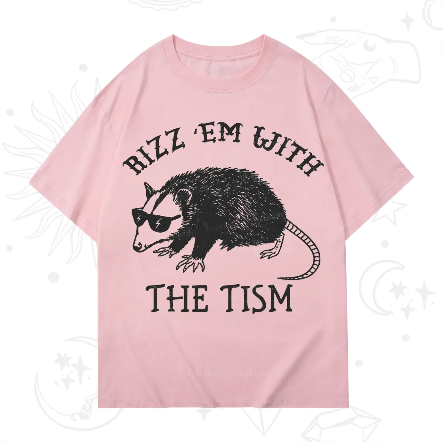 Purplehecate Rizz Em With The Tism Opossum T-Shirt