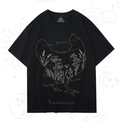 Purplehecate Floral Chicken T-Shirt