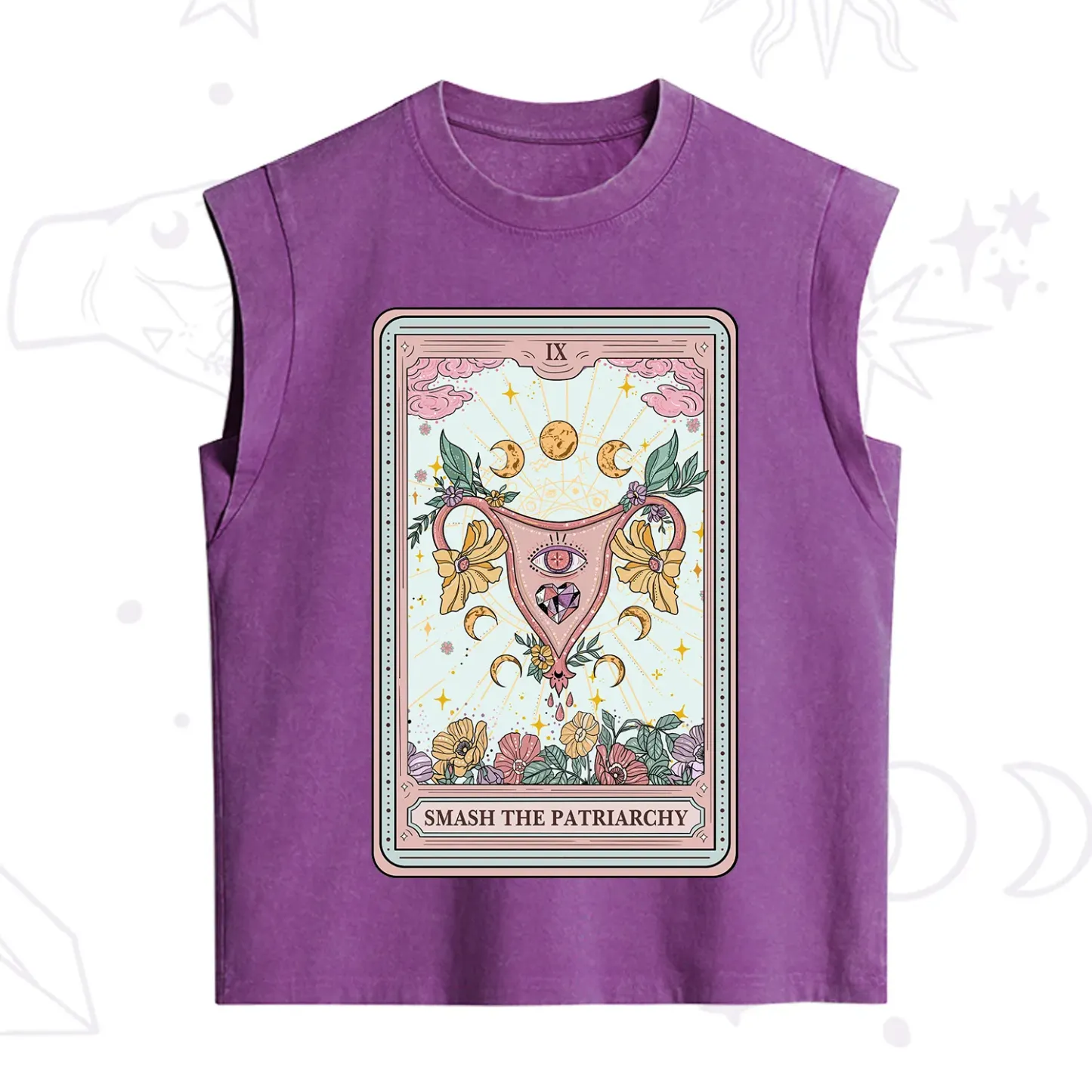 Purplehecate The Smash the Patriarchy Tarot Vintage Washed Tank
