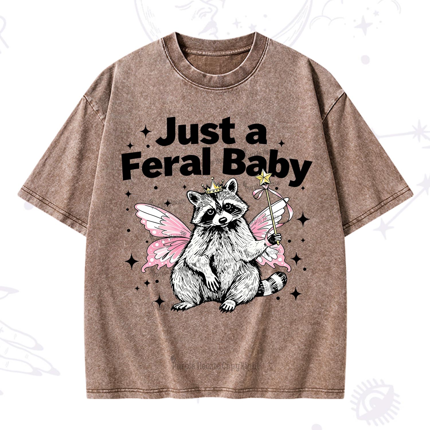 Purplehecate Just A Feral Baby Raccoon Washed T-Shirt