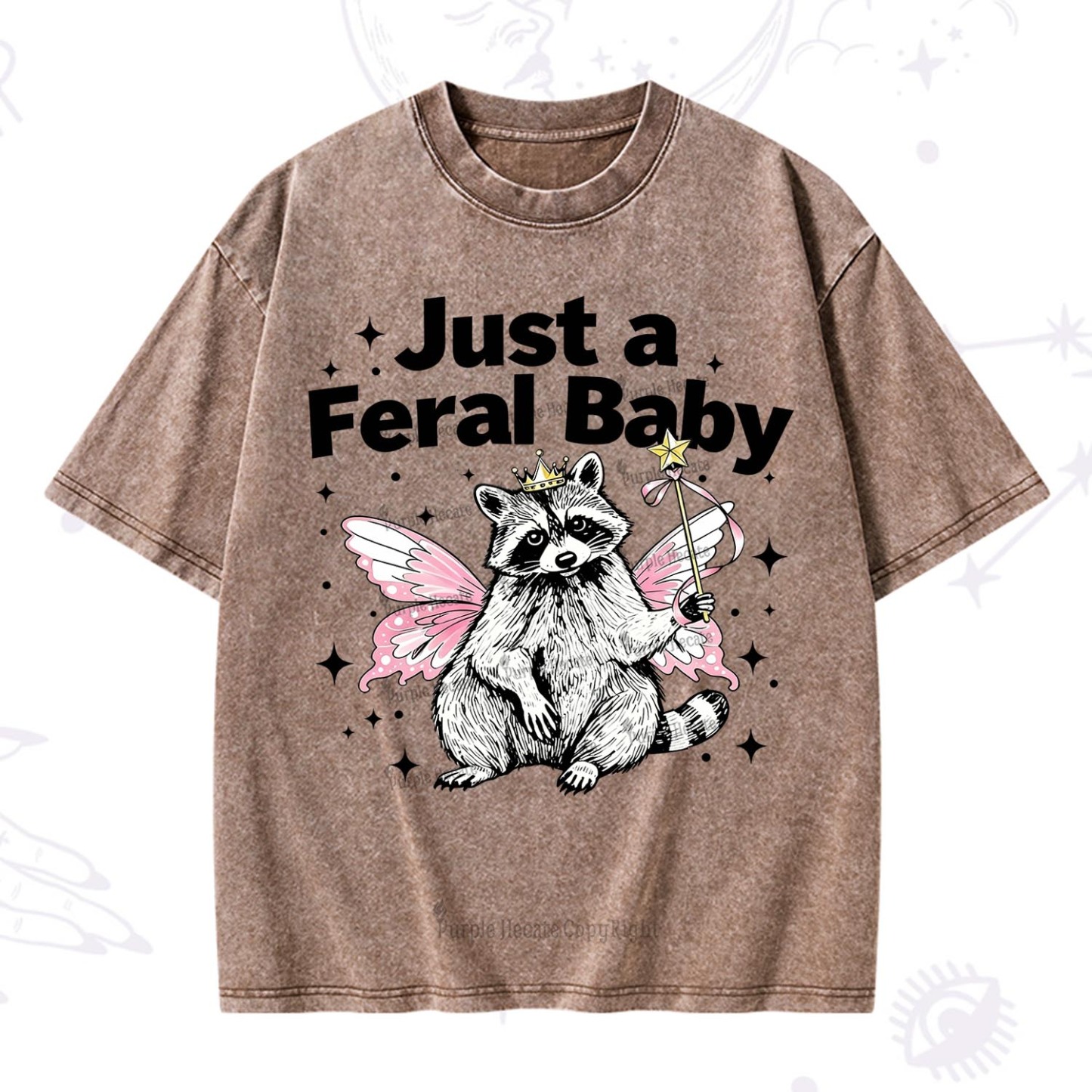 Purplehecate Just A Feral Baby Raccoon Washed T-Shirt