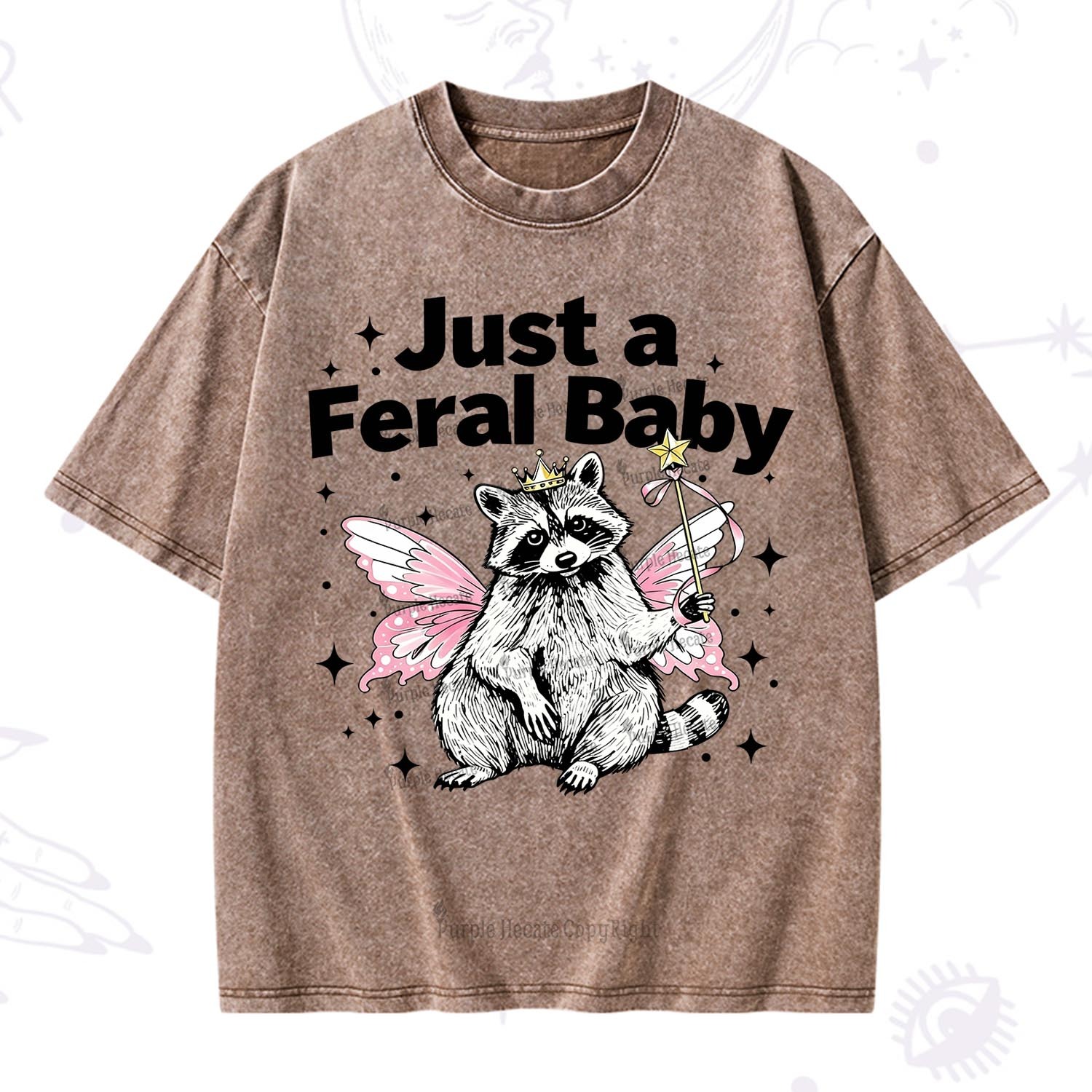 Purplehecate Just A Feral Baby Raccoon Washed T-Shirt
