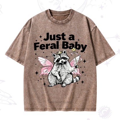 Purplehecate Just A Feral Baby Raccoon Washed T-Shirt