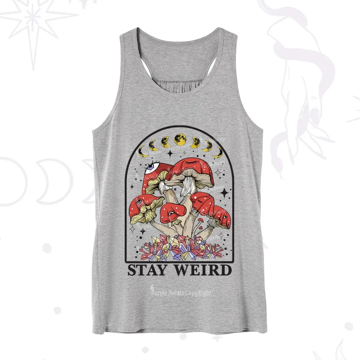 Purplehecate Stay Weird Mushroom Tank