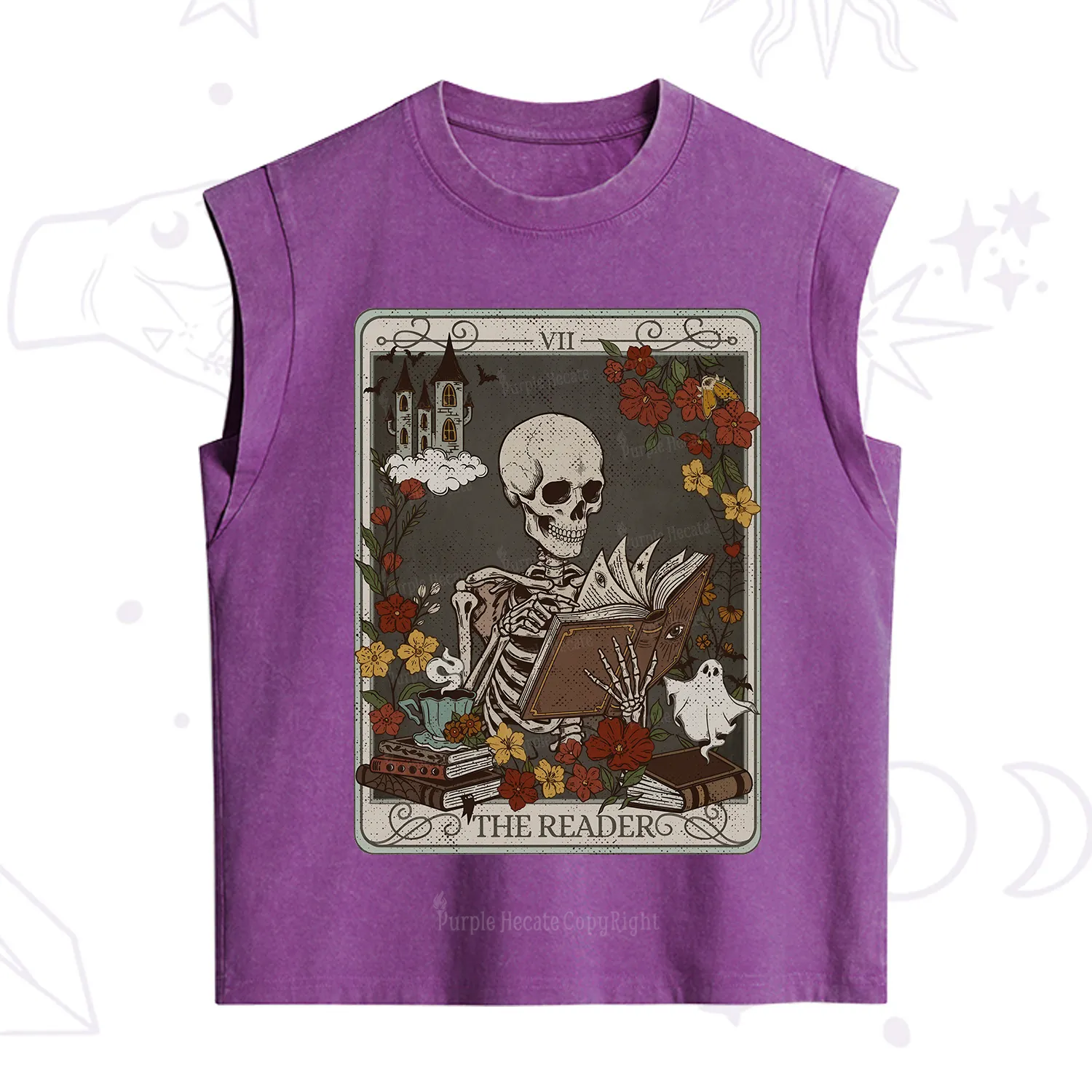 Purplehecate The Reader Tarot Card Vintage Washed Tank