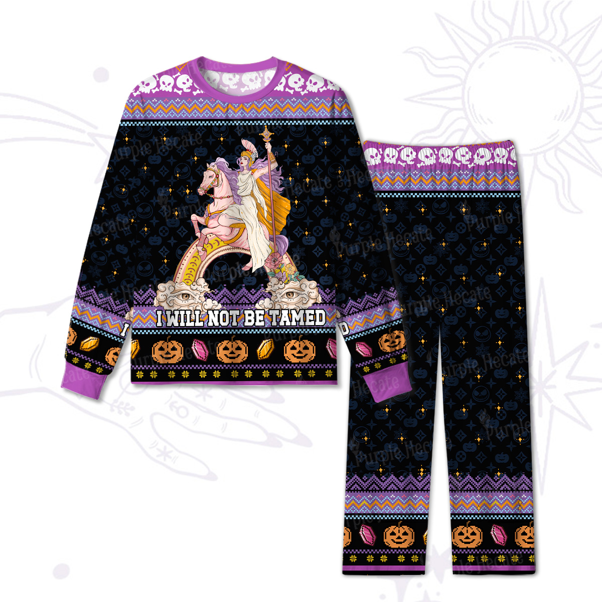 Purplehecate I Will Not Be Tamed Halloween Pajamas