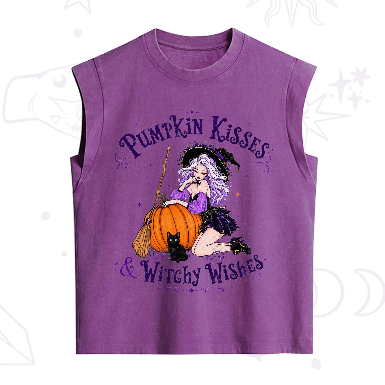 Purplehecate Pumpkin Kisses & Witchy Wishes Vintage Washed Tank