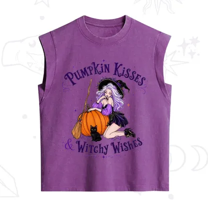 Purplehecate Pumpkin Kisses & Witchy Wishes Vintage Washed Tank