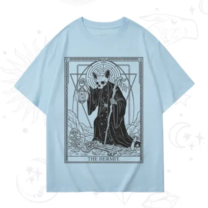 Purplehecate The Hermit Skeleton Cat Tarot T-Shirt
