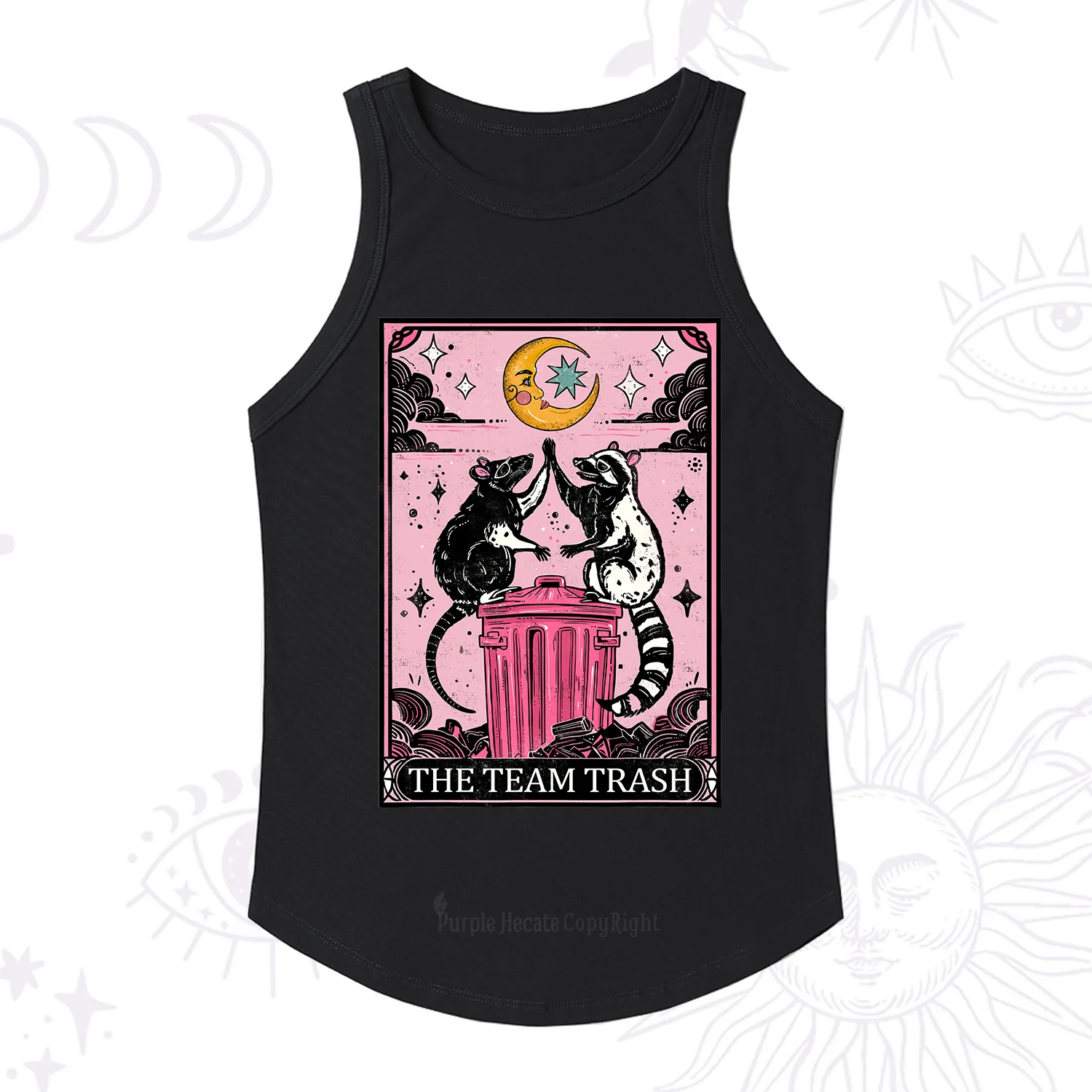 Purplehecate The Team Trash Opossum Tarot Racerback Tank Top