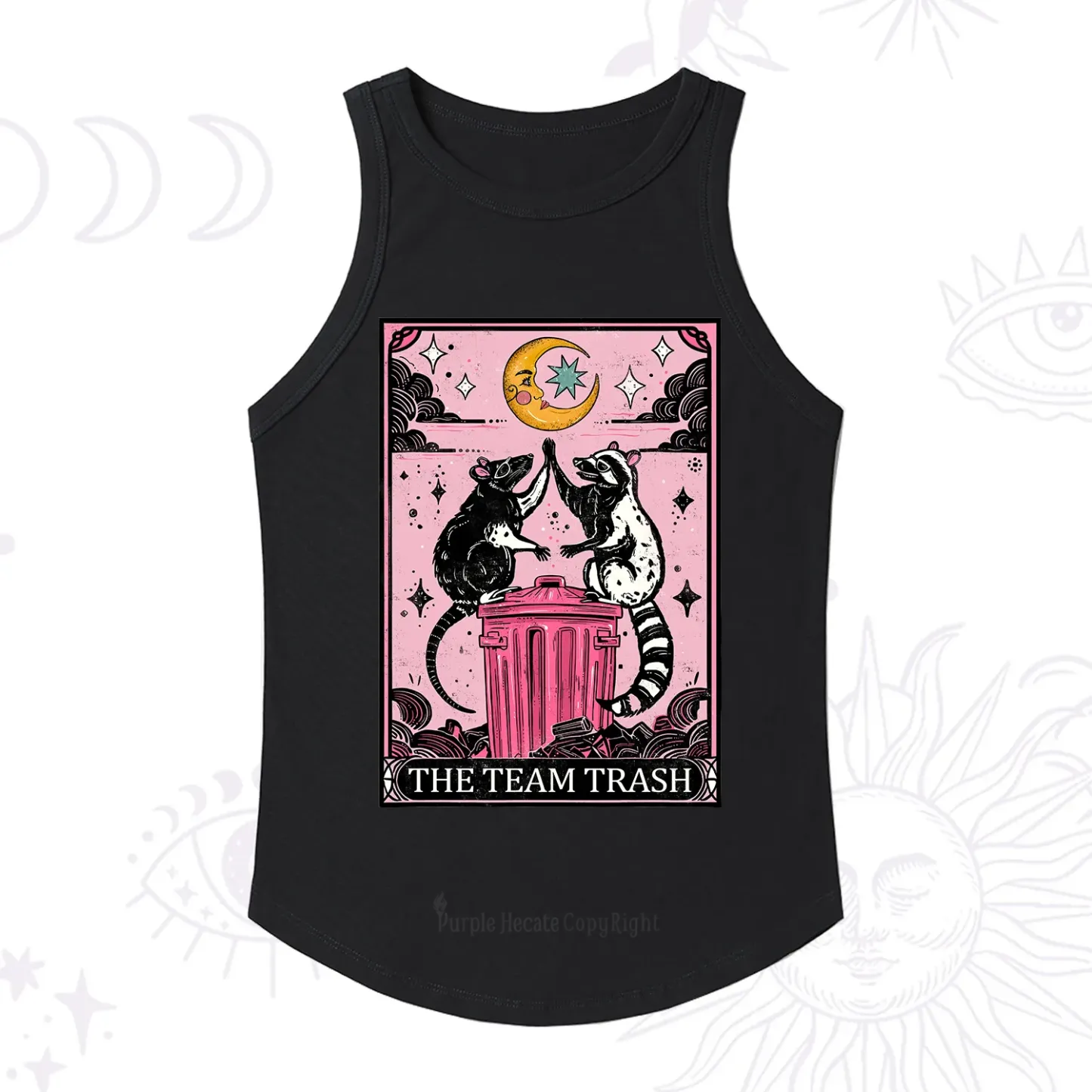 Purplehecate The Team Trash Opossum Tarot Racerback Tank Top