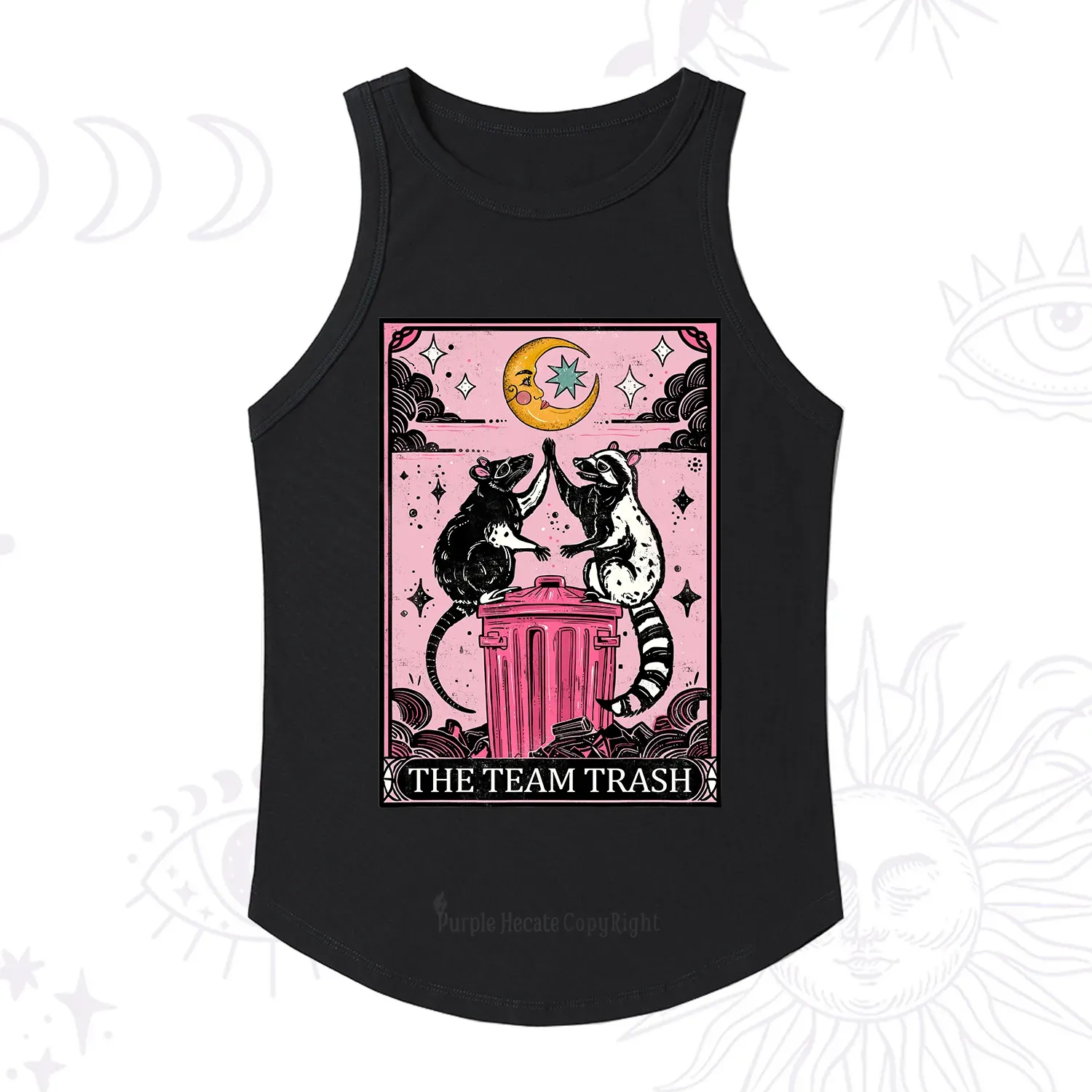 Purplehecate The Team Trash Opossum Tarot Racerback Tank Top