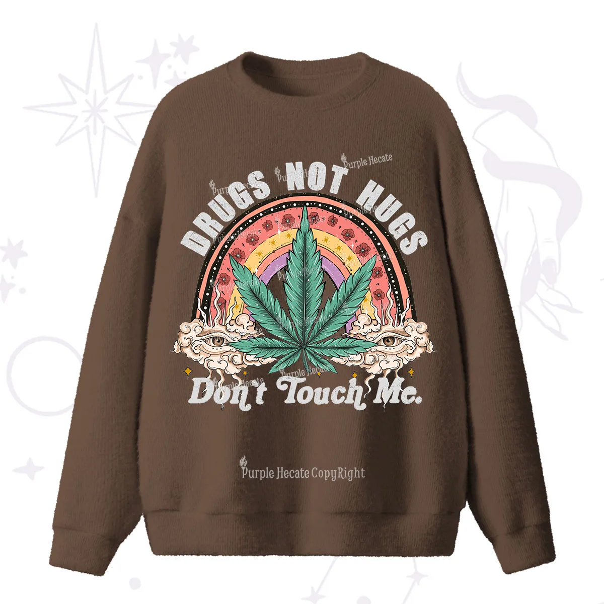 Purplehecate Drugs Not Hugs Fuzzy Ugly Sweater